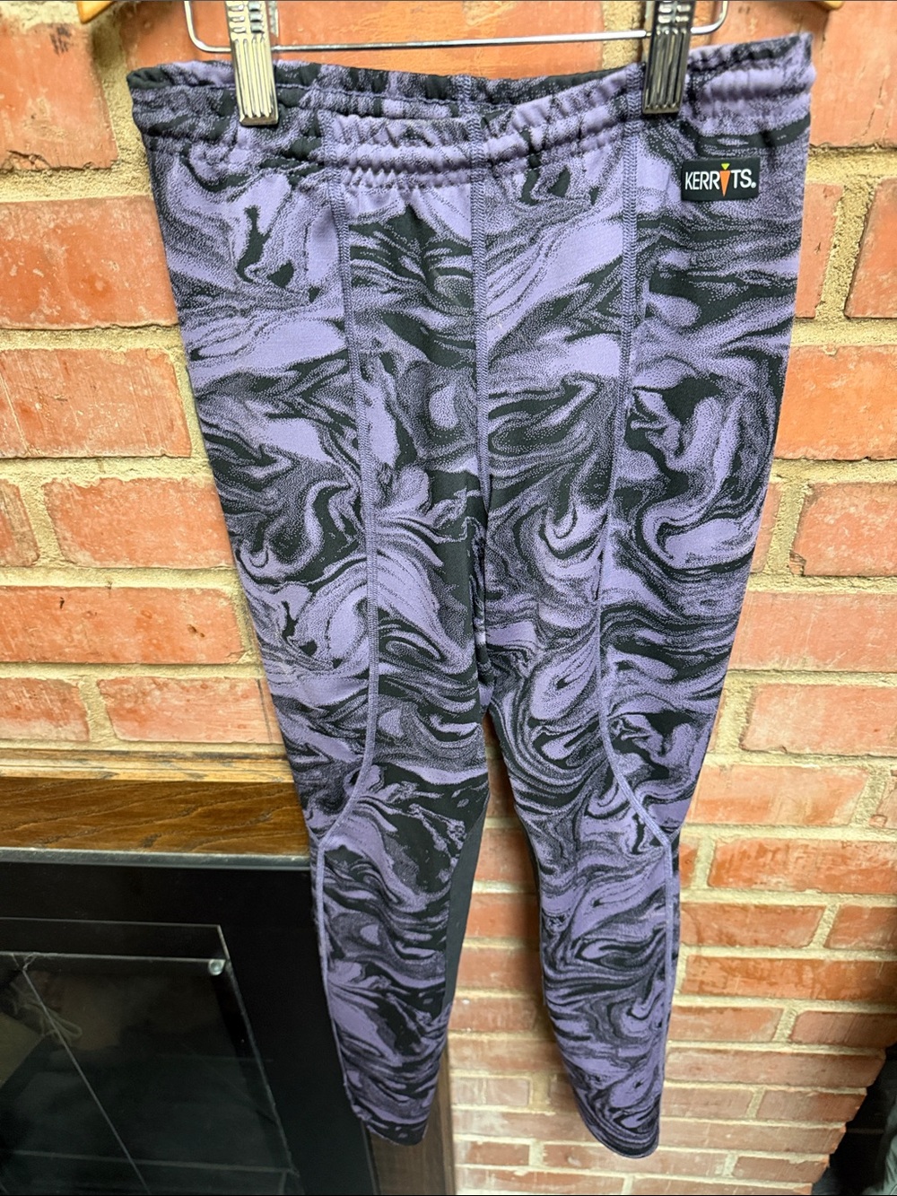 Kerrits Kids Black and Purple Marble Performance Riding Tights